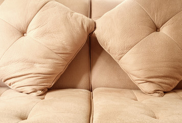 Close-up pillows and sofa seat