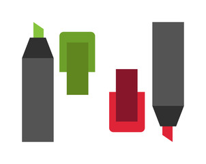 Colored marker highlighters vector