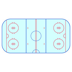 Ice hockey rink field playing infographics, flat, app