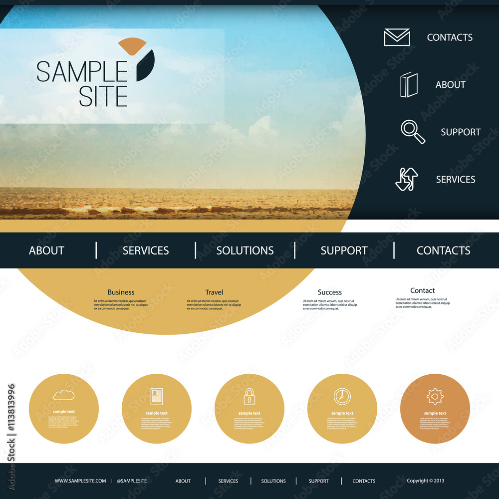 Wall mural website design for your business with beach image background