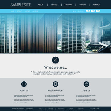 Website Design Template for Your Business with Chicago Skyline Image Background
