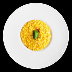 Risotto with saffron, isolated