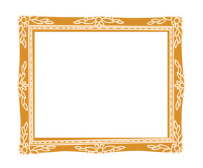 Old golden frame. Vector illustration