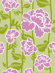 Pink roses background. Seamless pattern of flowers