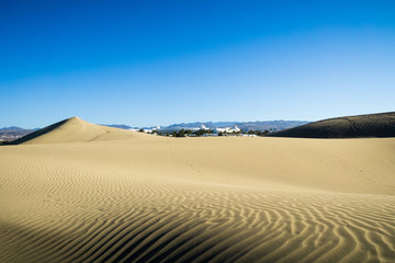 Fototapeta na wymiar Panorama View from Maspalomas Dunes / Spain