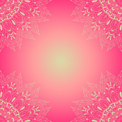 Cute romantic background with mandala pattern.    