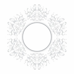Romantic  round frame place for text. Template for greeting or invitation card vintage style