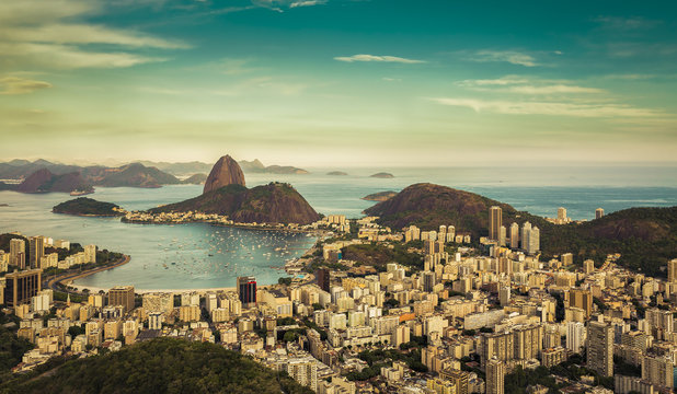 Afternoon skyline view of Rio de Janeiro, Brazil
