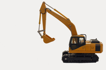 Excavator loader model on white background