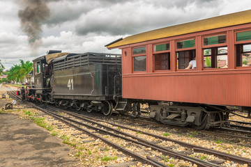 Fototapeta na wymiar Old train (Maria Fumaca) in Saint John Del Rei city