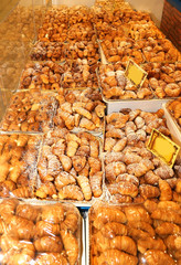 huge stand of great Italian pastries and croissants for sale