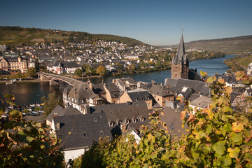 View of Bernkastel-Kues at the river Moselle in Germany