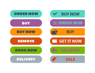 Fototapeta premium Shop buttons vector icon