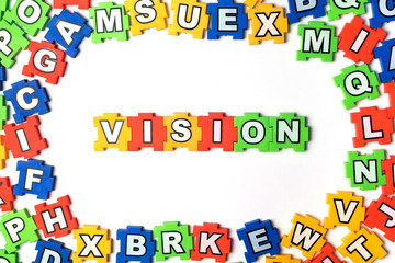 Puzzle vision on white background