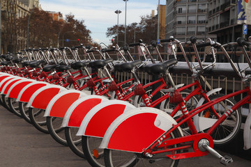 Red bikes for rent