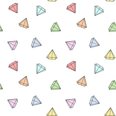 cute cartoon colorful diamonds seamless vector pattern background illustration
