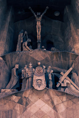 A part of the Gaudi monument Sagrada Familia in Barcelona