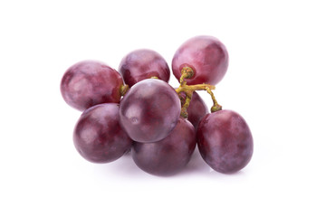 Bunch of red grapes Isolated on white background