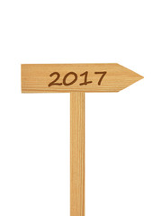 Hölzerner Pfeil auf Pfosten