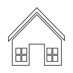Home family. House with door and windows. silhouette design, vec