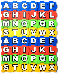 Puzzle ABC on white background
