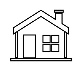 Home family. House with door and windows. silhouette design, vec