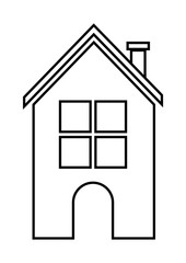 Home family. House with door and windows. silhouette design, vec