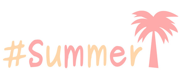 hashtag summer concept vector illustration