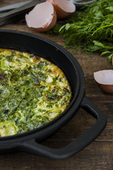 baked omelet with zucchini and herbs