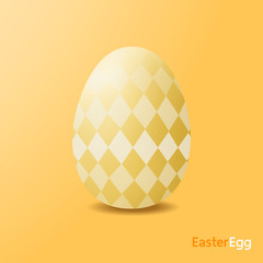 Easter eggs were pattern painted, Yellow color, Realistic style.