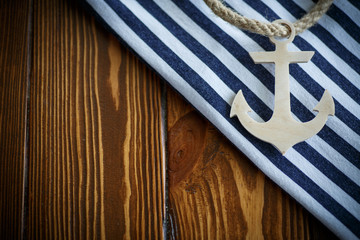 Wooden nautical anchor