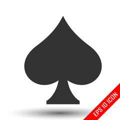 Fototapeta premium Spades icon. Simple flat logo of spades sign on white background. Vector illustration.