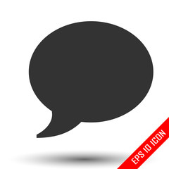 Speech bubble icon. Simple flat logo of speech bubble sign on white background. Vector illustration.