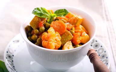 Vegetable ragout in tomato sauce