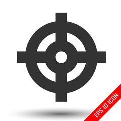 Target icon. Simple flat logo of target on white background. Vector illustration.