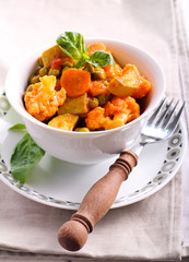 Vegetable ragout in tomato sauce