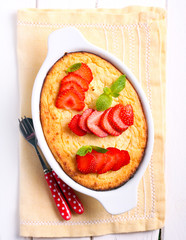 Ricotta cheese  souffle in a tin
