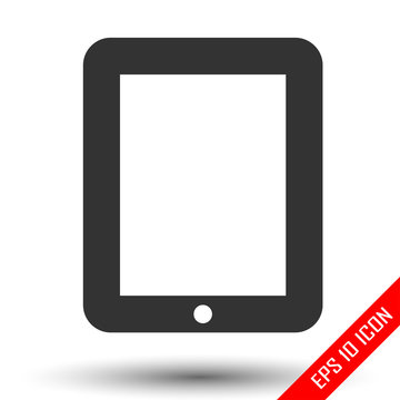 Tablet PC icon. Simple flat logo of tablet PC on white background. Vector illustration.