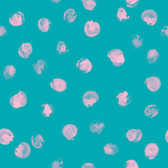 Watercolor dots seamless pattern