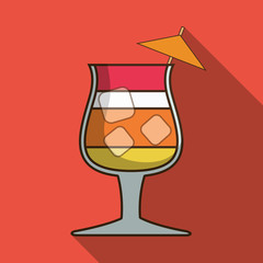 Drink design. Cocktail icon. Style glass illustration, vector