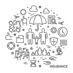 Line design concept for health insurance