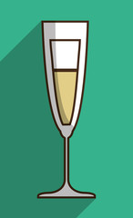 Drink design. Cocktail icon. Style glass illustration, vector