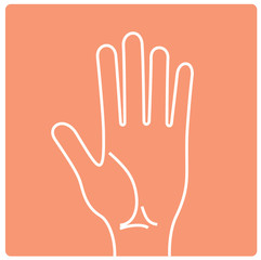 Obraz premium Hand. Line drawing. Hand palm. Vector stock