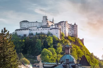 Dekokissen Salzburg Stadt with Hohensalzburg Castle, Salzburg, Austria © mRGB