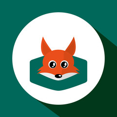 Animal design. Fox icon. Isolated illustration, white background