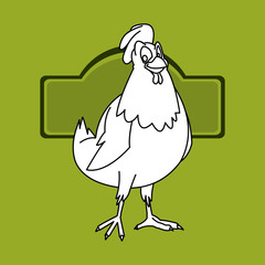 Animal design. rooster icon. Isolated illustration, white backgr