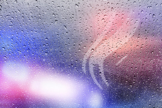 Police crime scene, rain background with police lights
