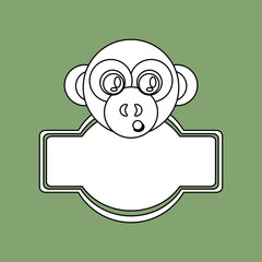 Animal design. monkey icon. Isolated illustration, white backgro