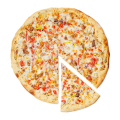 Ranch pizza isolated on white