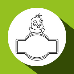 Animal design. chicken icon. Isolated illustration, white background